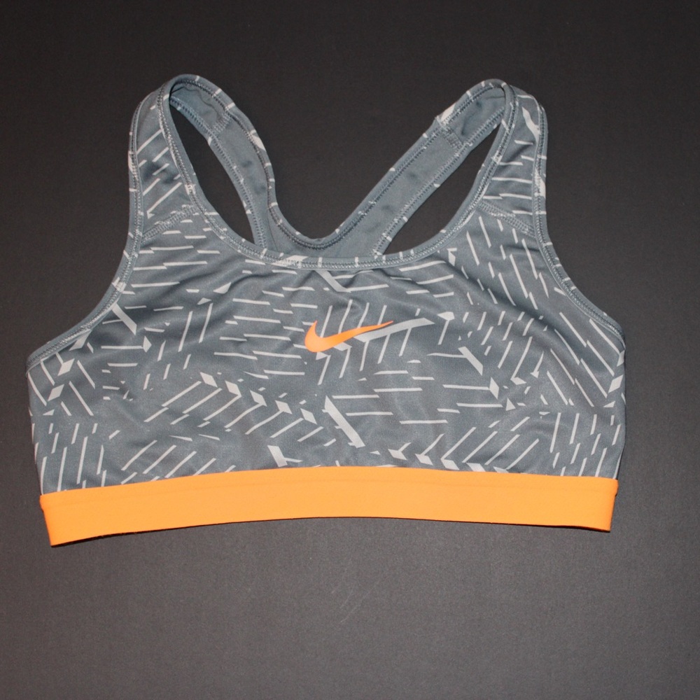 Nike Gray and Orange Sports Bra